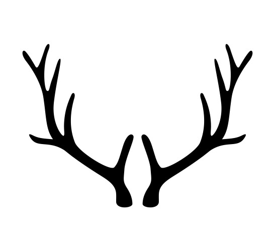 Deer antlers horns icon isolated on white vector image