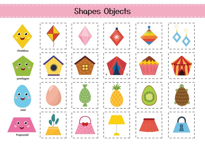 Shapes objects set for kids basic geometric vector image