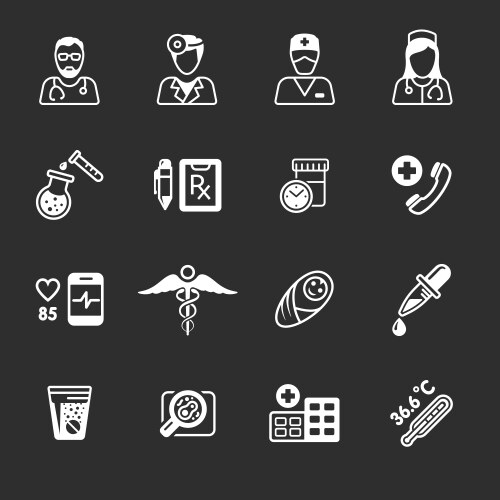 Line medical icons vector image