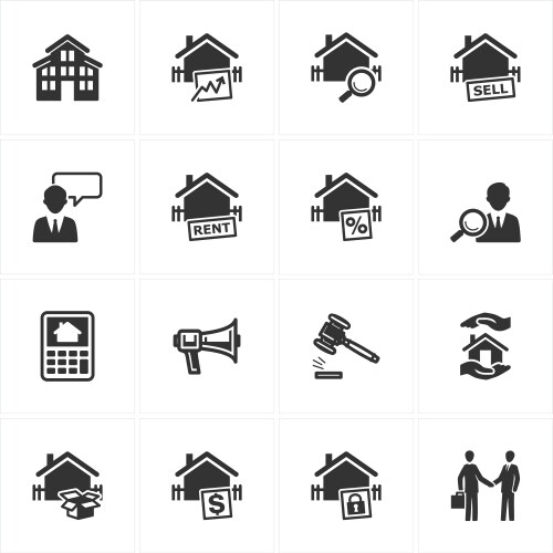 Real estate icons vector image