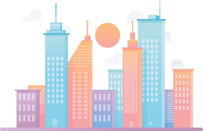 City colorful flat design vector image