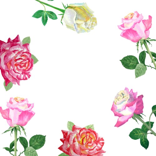 Background with red roses-03 vector image