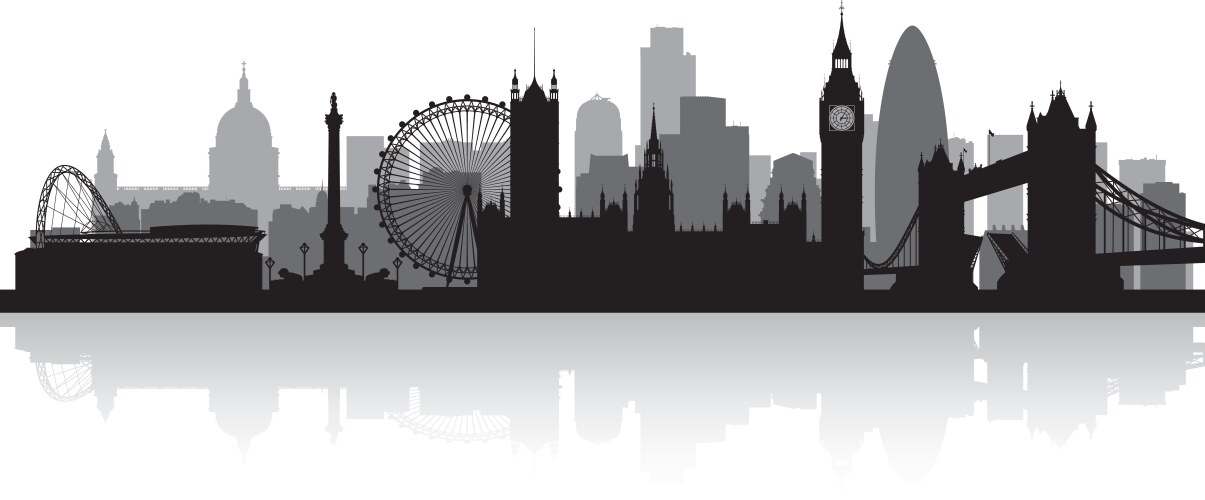 London city skyline silhouette vector image