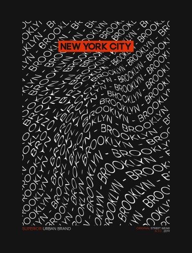 new york brooklyn typography for t-shirt design vector image