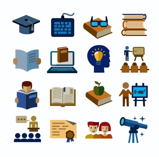 Higher education icons vector image