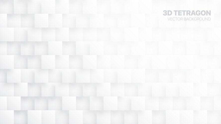 3d tetragons white abstract background vector image