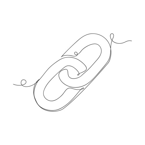 continuous line art link icon hyperlink chain vector image