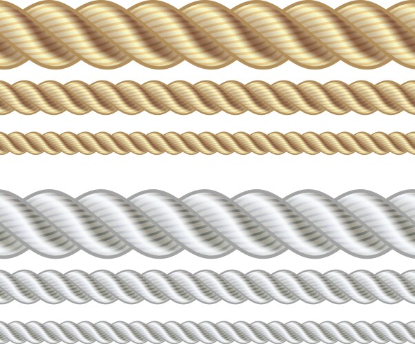 Set of different thickness ropes vector image