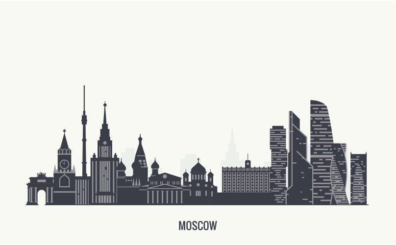 moscow skyline silhouette vector image