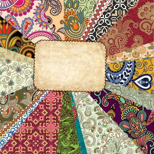 Scrap background ornamental patchwork technique vector image