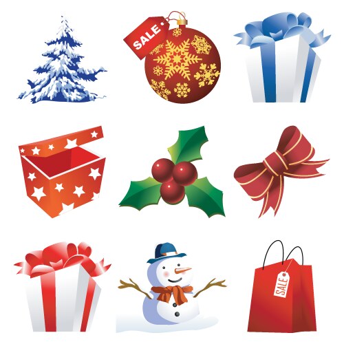 Christmas holiday elements vector image