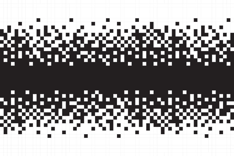 Pixel black and white seamless pattern vector image