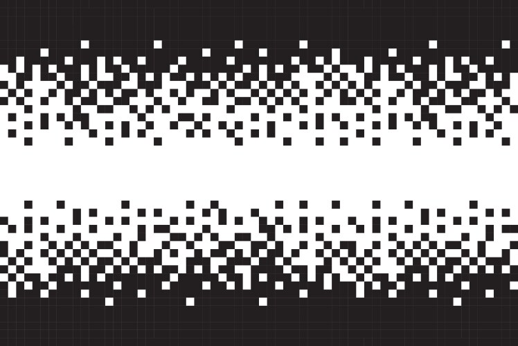 Pixel black and white seamless pattern vector image