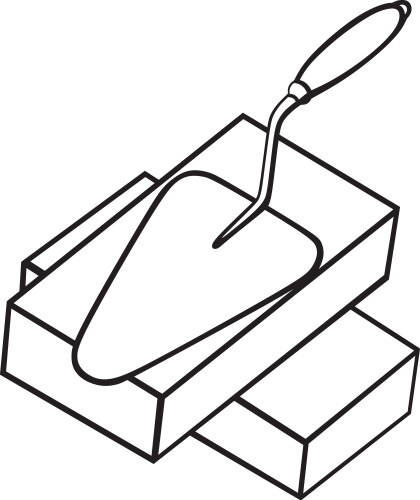 Brick and trowel vector image