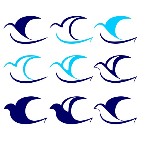 bird icon set vector image