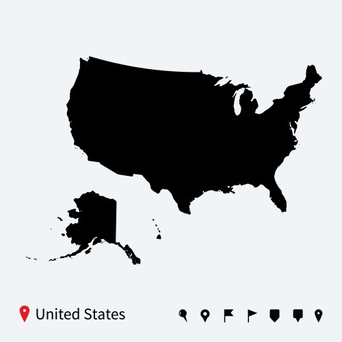 High detailed map of united states with navigation vector image