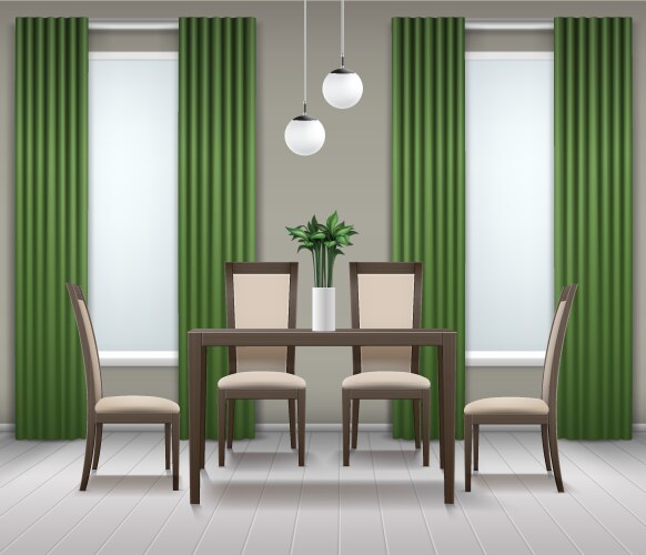 Dining room interior vector image