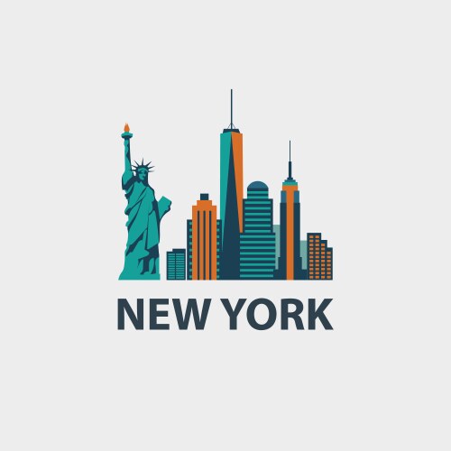 New york city architecture retro vector image