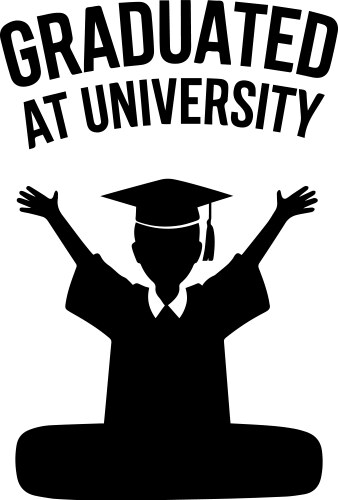 Graduated at university logo style calligraphy vector image