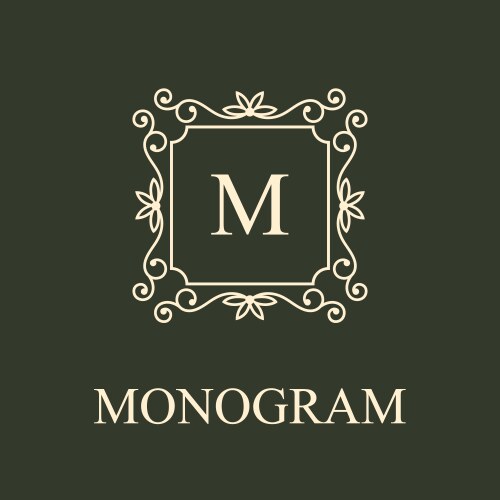 Simple and graceful monogram design template vector image