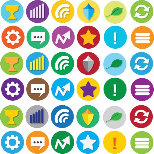 Round website social navigation icons vector image