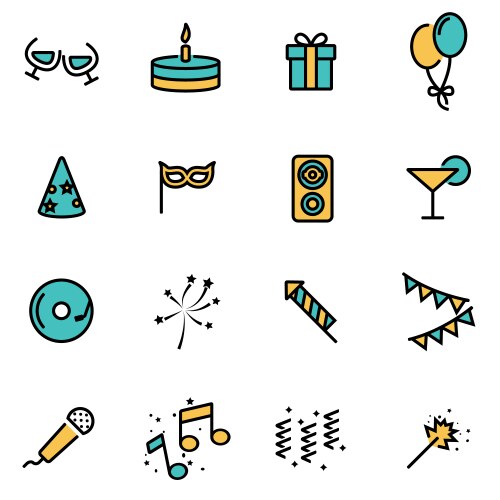 Trendy flat line icon pack for designers vector image