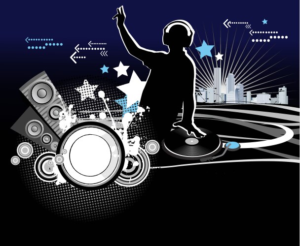 Dj music concept vector image