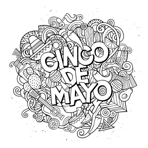 Cinco de mayo cartoon hand drawn doodle vector image