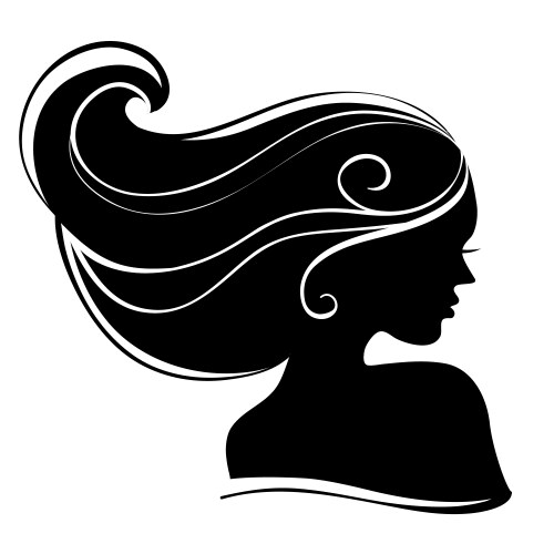 beautiful woman silhouette vector image