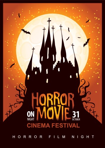 Poster for horror movie festival scary cinema vector image