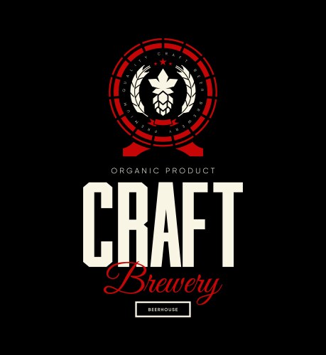 Modern craft beer drink isolated logo vector image