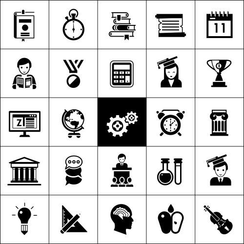 University icons black vector image