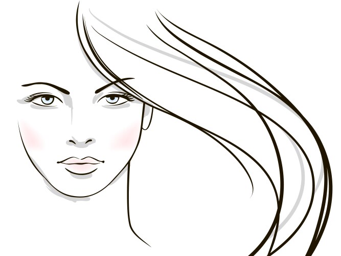 young woman face with long blond hair vector image