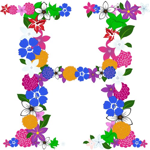 Floral alphabet letter vector image