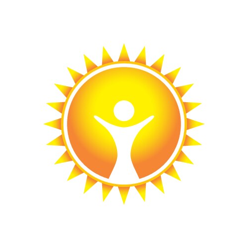 Glorious wonder sun symbol design vector image