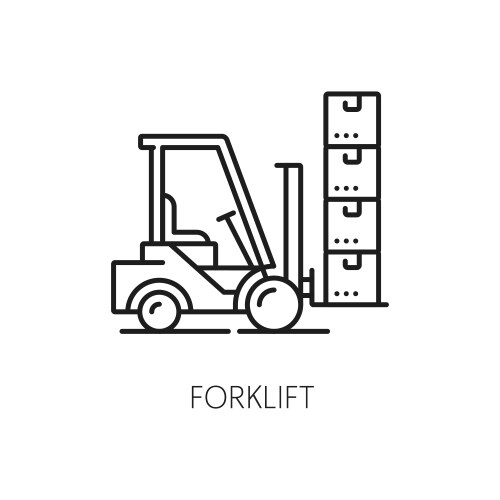 Forklift logistics line icon cargo service sign vector image