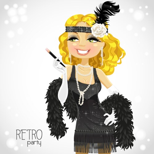 Retro glamour gangster girl vector image