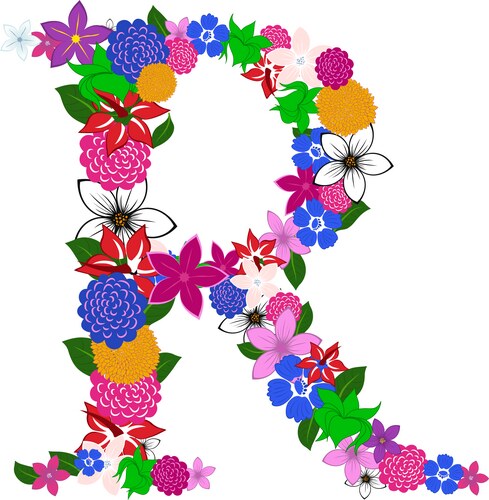 Floral alphabet letter vector image