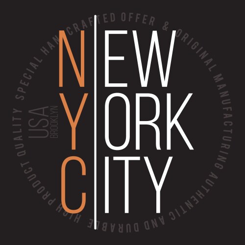 New york brooklyn modern typography for t-shirt vector image