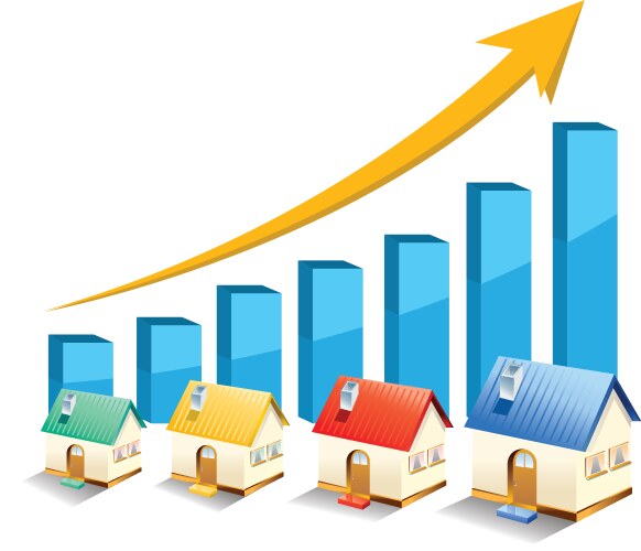 Growth in real estate shown on chart vector image