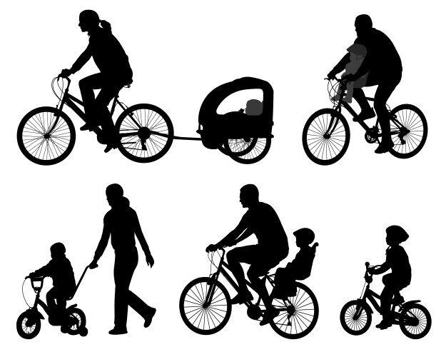 Bicyclists vector image