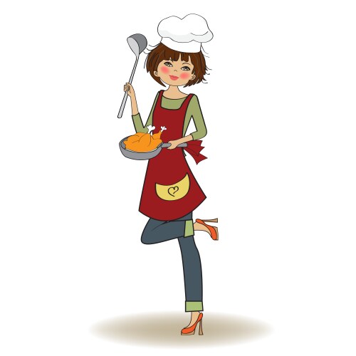 woman cooking vector image