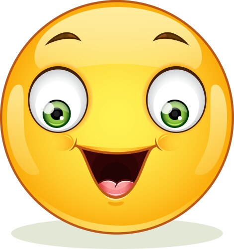 Emoticon with happy face vector image