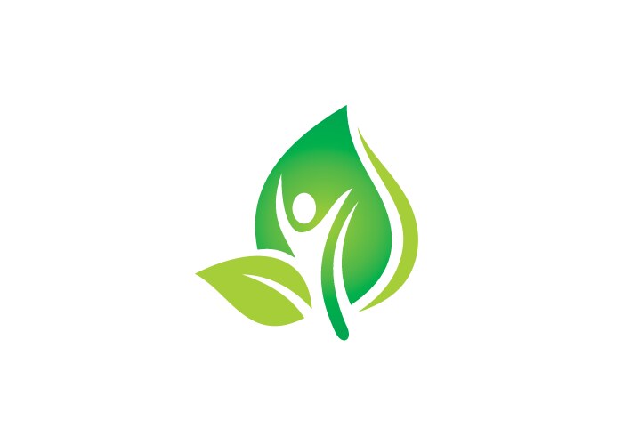 man people leaf spa ecology nature logo vector image