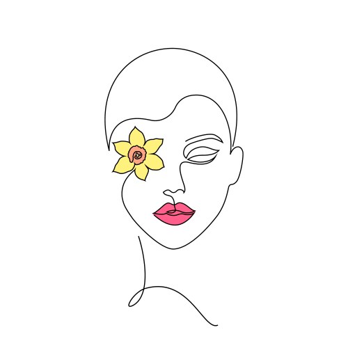 Minimal woman face vector image