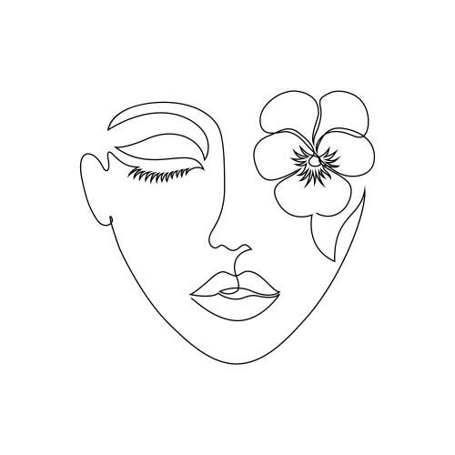 Minimal woman face vector image