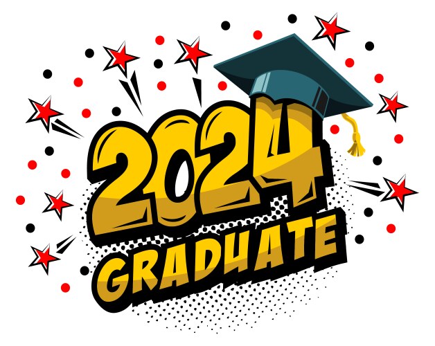 2024 graduate class logo vector image