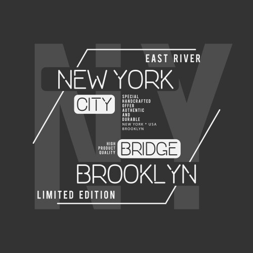 new york brooklyn typography t-shirt graphics vector image