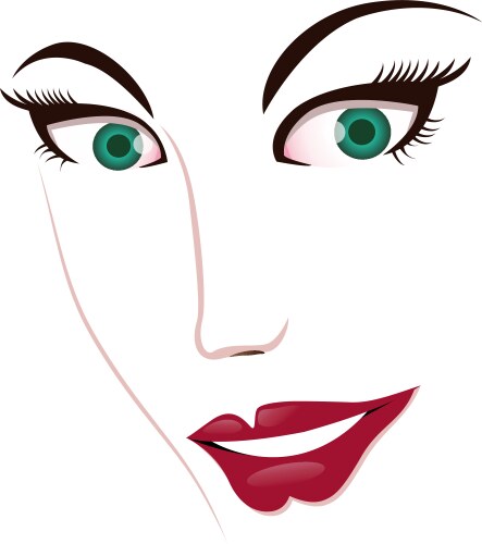 Woman face features vector image