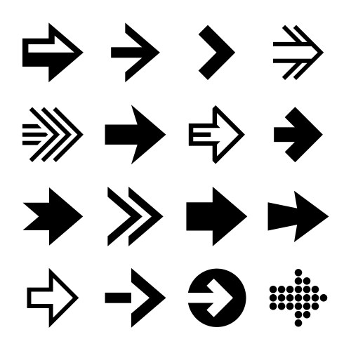 arrows icon set vector image